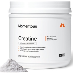 Momentus Creatine Monohydraat Poeder - Creatine Powder - Ondersteunt sterkte, Lean Muscle, & Recovery voor mannen en vrouwen - NSF gecertificeerd voor sport - 5 g per portie - 90 porties