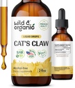 Wild & Organic Cats Claw Tinctuur - Immune Support Supplement - Liquid Cats Claw Supplement - Vegan, Sugar & Alcoholvrije Bark Extract Drops - 2 fl oz