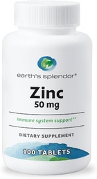 Splendor Immune Support Supplementen van de Aarde, met zink 50mg, helpt handhaven huidgezondheid, tarwevrij, Geen kunstmatige kleur of smaak, minerale supplementen voor mannen en vrouwen (100 tabletten)