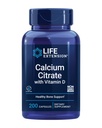 Life Extension Calcium citraat met vitamine D, Super-absorbeerbare Calcium ter ondersteuning van optimale botgezondheid, Glutenvrije, Non-GMO, 200 capsules