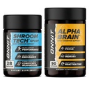 ONNIT Premium Alpha Brain Bundle - Nootrope Brain Supplement (90 telling) voor Focus, Concentratie & Geheugen + Shroom Tech Sport voor Oefening, Energie & Cardiovasculaire Prestaties (28 telling)