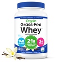 Orgain Whey Protein Powder, Vanilla Bean- 21g Grass Fed Dairy Protein, 5g BCAA's, 3g Prebiotic Fiber, No Sugar Added, No Added Hormones, Gluten Free, Kosher, For Shakes & Smoothies - 1.82lb