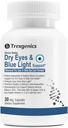Trexgenics Dry Eyes & Blue Light Support Once Daily Vegetarian Formula with Lutein 10mg, Zeaxanthine 2mg, Bilberry, Ginkgo, Pine Bark, Vitamine C, Zink & Vitamine A (30 Veg Capsules)