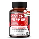 Cayenne Pepper Capsules - Ultra Complex met kaneel, gember, Cardamom, Hawthorn Berry - Ondersteuning van spijsvertering, Circulatie en algehele wellness (180 Tel (pakket 1))