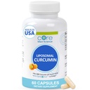 Core Med Science Liposomal Curcumin Capsules, 500mg - Pure Turmeric Extract Supplement - High Absorption Joint & Heart Health Support for Adults - Promotes Cognitive & Brain Health, Non-GMO (60 Count)