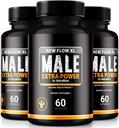 (3 Pack) Nieuwe Flow XL capsules voor mannen, NewFlow XL mannelijke pillen, Alle natuurlijke formule voor spiermassa en maximale prestaties, Officiële NewFlowXL beoordelingen (180 Capsules)