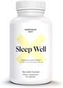 Slaapwel Natuurlijke slaaphulp Niet-Habit Formule Supplement voor volwassenen w/Magnesium, L-Theanine, GABA & Serotonine Support Supplement voor volwassenen (60 capsules, 30 porties)