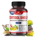 CORTISOL Shield 9-in-1 -Magnesium + Ashwagandha met Fosfatidylserine, L-Theanine, St. John's Wort, Rhodiola Rosea - Relaxation Support, Hormone Balance - USA Made (180 Count (Pack of 1))