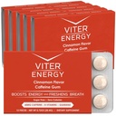 Viter Energy Cafeïnated Gum 60mg Cafeïne, B Vitaminen, Guarana, Suikervrij. (Cinnamon, 12pcs, 6 Pack)
