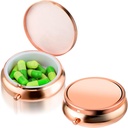 Pill Box schattig kleine pil Box voor portemonnee & Pocket Medicine Organisator Travel Pillbox waterdichte pil geval metalen pil Container houder voor vitaminen, visolie, supplementen (Rosegold)