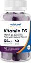 Nutricost Vitamine D3 Gummies 5.000 IE (125 mcg), 120 Gummies - gemengde Berry smaak, 60 porties