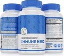 Immuun Hero Immuun Ondersteuning Supplement - Immuunsysteem Vitaminen - Vitamine C, E, B6, Zink, L-Glutamine, Echinacea, Knoflook, Kurkuma + Vlierberry Capsules + Probiotica voor Gut Health Protection, Vegan