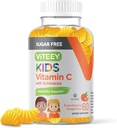 Viteey Kids Vitamine C Gummies 75mg, met Echinacea - Suikervrij - Immuunondersteuning voor peuters, & tieners - Veganistisch, Gelatinevrij, Glutenvrij, GGO-vrij - Lekker Oranje Smaak Kinderen Immuniteit Gummy
