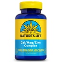 NATURE'S LIFE Cal Mag Zink Complex 1000mg / 500mg / 15mg - Calcium Magnesium Zink Supplement w/Vitamine D en Boron - Bone Health, Muscle and Heart Health Support, 60 Day Garantie, 25 Serv, 100 Caps