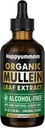 Mullein druppels voor Longen Reiniging, Vegan Mullein bladextract Tinctuur met Chlorofyl, Ondersteuning Immune, Ademhalingsstelsel - 4 fl oz (120 ml)