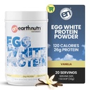 EarthNutri - Egg White Protein Powder Supplement for Pre, Intra or Post Workout, 26g eiwit per portie, ondersteunt spierkracht en herstel, geen kunstmatige additieven - Vanille 20 porties (640g)