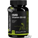 HMB en vitamine D3 Supplement 1.000 MG (180 Capsules) - HMB supplementen met 4.000 UI van D3 & Calcium - Spiergroei, sterkte en genezing - B-Hydroxy B-methylbutyraat Butyrate - Spier Builder voor mannen