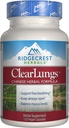 Ridgecrest Kruiden ClearLungs Classic, Natural Lung and Nasal Daily Health Supplement voor Bronchial, Respiratory, Immune, Sinus, en Mucus Wellness Support, Herbal Formula (120 Caps, 60 Serv)