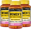 MASON NATUURLIJKE Women's Daily Multi Formula met 21 essentiële vitamines en voedingsstoffen, Ondersteunt algemene wellness en algemene gezondheid, 90 caplets (pakket van 3)