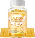 Calcium Magnesium Zink Gummies met Vitamine D3 & K2 - Hoge Potentie Verbeterde Absorptie -60 Oranje Gummies Gearomatiseerd