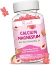 Calcium Magnesium Zink Gummies met Vitamine D3 B12, Calcium Supplementen voor Vrouwen Mannen, Perzik smaak 60 Cts