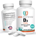 1500 IE Vitamine D3-100 Vitamine D3 Tabletten voor de gezondheid van het hart, immuunondersteuning en spierfunctieondersteuning - Vitamine D-supplementen met hoge dosis voor vrouwen en mannen - 35,7 mcg Vitamine D3 Tabletten