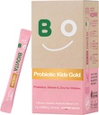 Kids Probiotics Powder (30 Sticks, 30 Days) - Ondersteuning Gezond Immune & Digestief Systeem, Aardbei Melksmaak voor kinderen 3-12. Bifidobacteriën, Vitamine D, Zink. Mond-oplossende formule.