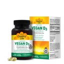 Country Life Vegan D3 5000 IE Plant-Derived Vitamin D3 from Lichen 