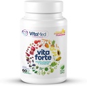 Vita Forte Vegan Multivitamine met Probiotica, Digestieve Enzymen & 42 Fruiten en Groenten Gecertificeerd Halal, Non-GMO, Glutenvrije, Dagelijkse Energie & Immuun Ondersteuning 60 Vegan tabletten