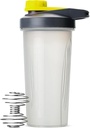 Mr. Pen- Shaker flessen voor eiwitmixen met Twist Cap, 28 oz, grijs / geel, eiwit Shaker fles met Wire Whisk Ball