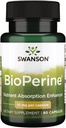 Swanson Bioperine Nutrient Absorptie Enhancer 10 Milligrammen 60 Capsules