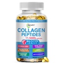 Collageen Peptides Softgels, Multi Collageen Peptide w/ Glucosamine Chondroitin MSM Biotine, Gehydrolyseerde Collageen Peptides Complex for Women Ondersteunt huidhaar Nagelgewrichten Bones Gut Health, Non-GMO