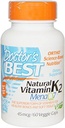 Best Natuurlijke Vitamine K2 Mk-7 van de dokter met Menaq7 45 Mcg 60 Veg Caps