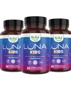 Nested Naturals Luna Kids Slaapsupplement - voor kinderen en Melatonine gevoelige volwassenen - Voorzichtig kruidensupplement met kamille, Melatonine, & Valeriaan - 180 Kauwtabletten (60 per fles)