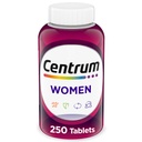 Centrum Multivitamine voor vrouwen, Multiminerale Supplement met ijzer, vitamine D3, B Vitaminen en Antioxidant Vitaminen C en E, Glutenvrij, Non-GMO Ingrediënten - 250 Tel.
