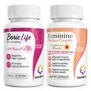 NutraBlast Boorzuur Vaginale Suppositoiries 600mg (30 Count) Bundel met Vrouwelijke Balance Complex (60 Capsules) 