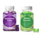 Tinies bers Papaya Enzyme Gummies and Magnesium Oxide Gummies, Digestive Health for Adults & Kids, Vegan, Sugar Free, Non-GMO, pectine