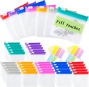 Pill Pouch Tassen Herbruikbare reis pil zakjes met labels Set 35 stuks pil Baggies Dagelijkse geneeskunde pil Organizer Kleine geneeskunde Bag Zelfverzegeling Plastic pil Pakjes met schuifslot (7 kleuren)