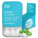 NeuroGum Energie Cafeïnemunten (144 stuks) - Suikervrij met L-theanine + Natuurlijke Cafeïne + Vitamine B12 & B6 - Nootrope Energie & Focus Supplement voor vrouwen & mannen - Keto & Vegan, Pepermunt smaak