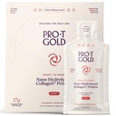 ProT Gold Liquid Collageen Proteïne Shot, 17g Clear Protein Nano-Hydrolyzed Grass Fed Collageen, 2g Arginine voor wond ondersteuning, Glutenvrij, Suikervrij, 0g Carbs, Non GMO, Berry, 1 fl oz, 24 Pack