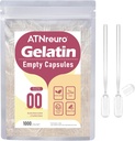 Maat 00 Lege Gelatine Capsules met 2 Micro Lepels - 1000 Graaf Lege Heldere Capsule - Gel Pill Capsules voor Poeders Supplementen