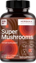 Super Paddenstoelen 8-in1 120 Capsules - Brain Booster & Immune Support Drops - Reishi, Leeuwen Mane, Cordyceps, Chaga, Mitake, Turkije Tails, Shiitake, Agaricus - High Potency Extract