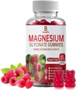 Magnesium Glycinate Gummies, Magnesium Supplement, Magnesium Glycinate, Vitamine C, D, B12, CoQ10, voor Calm Mood & Muscle, Slaap, voor volwassenen, 60 Gummies