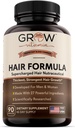 grow vitamin All in One Hair Formula for Men & Women - Advanced Hair Formula Includes Biotin, Saw Palmetto, DHT Blocker & Trace Minerals - Hair Supplement for Hair, Skin & Nails - 90 Capsules