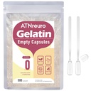 Maat 0 Lege Gelatine Capsules met 2 Micro Lepels - 500 Telle Lege Heldere Capsule - Gel Pill Capsules voor Poeders Supplementen