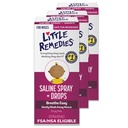 Little Remedies Steriele Baby Saline Neusspray en druppels, veilig voor pasgeborenen om Stuffy en Droge Neus, 0.5 Fl Oz, Pak van 3