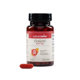 NatureWise CoQ10 200mg Softgels, High Potency Ubichinon - Coenzyme Q10 Supplement - Antioxidant voor Hartgezondheid + Energie - Veganistisch, Non-GMO, Gluten-Free - 30 Tellen[1-Maande Levering]