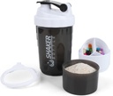 Shaker Bottle - Proteïne Shaker Cup met opslag compartments - Leak-proof Workout Shake Bottles with Mixer for Smooth Mixing-500ML/16oz (WHITE & Black)