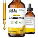 Wilde en biologische kamillebloemen Tinctuur - Kalmerend supplement voor ontspannen - kamille Extract vloeibare druppels - Vegan, suiker & alcoholvrije - 4 fl oz