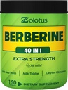 Zolotus Berberine Supplement 40 in 1, met zeemossen, kaneel, melkdistel, appel cider vinegar, quercetine voor spijsvertering, immuunsysteem en hartgezondheid